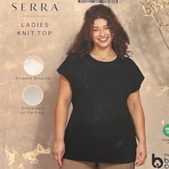 Black Drop Shoulder Top - Picture 4 of 4